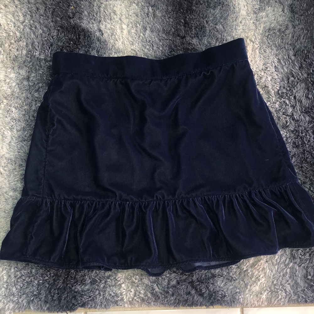 NWOT J.Crew Peplum Velvet Skirt Vivid Ink Blue, Sz L